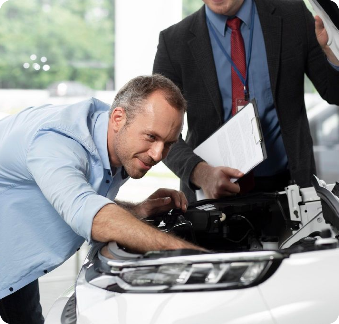 Happy car rental customer